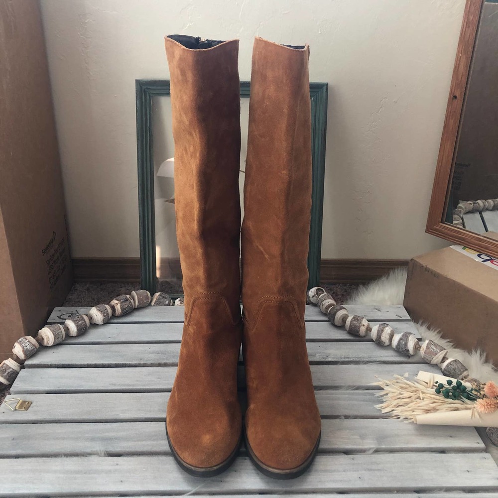 Modern Vice Charm Suede Zipper Tall Boots - Picture 4 of 9